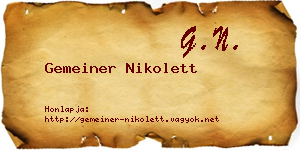 Gemeiner Nikolett névjegykártya