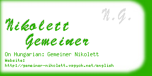 nikolett gemeiner business card